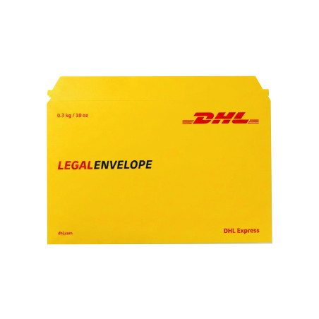 Paquete de 50 sobres de cartón tamaño carta DHL amarillo