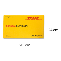 Paquete de 50 sobres de cartón tamaño carta DHL amarillo